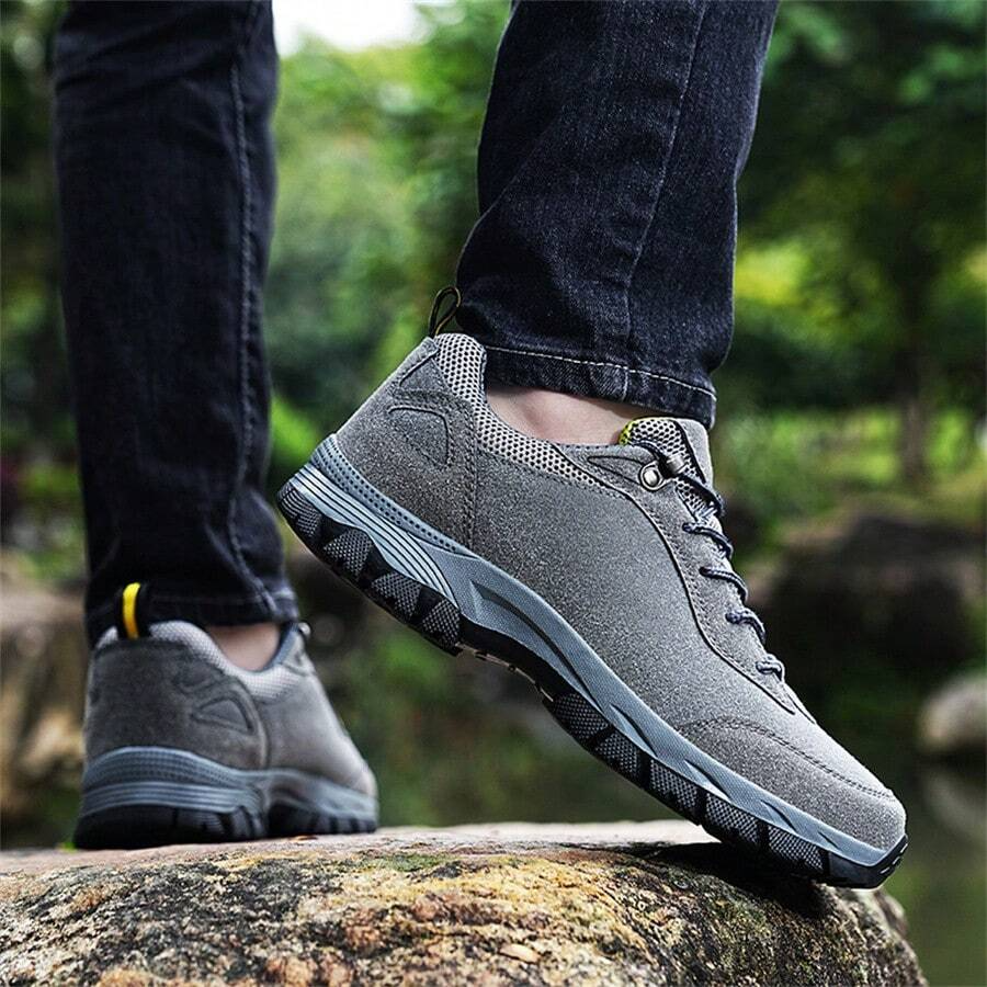 Men's Lightweight Non-Slip Suede Leather Outdoor Shoes,Comfy Orthopedic Walking Shoes - 4004