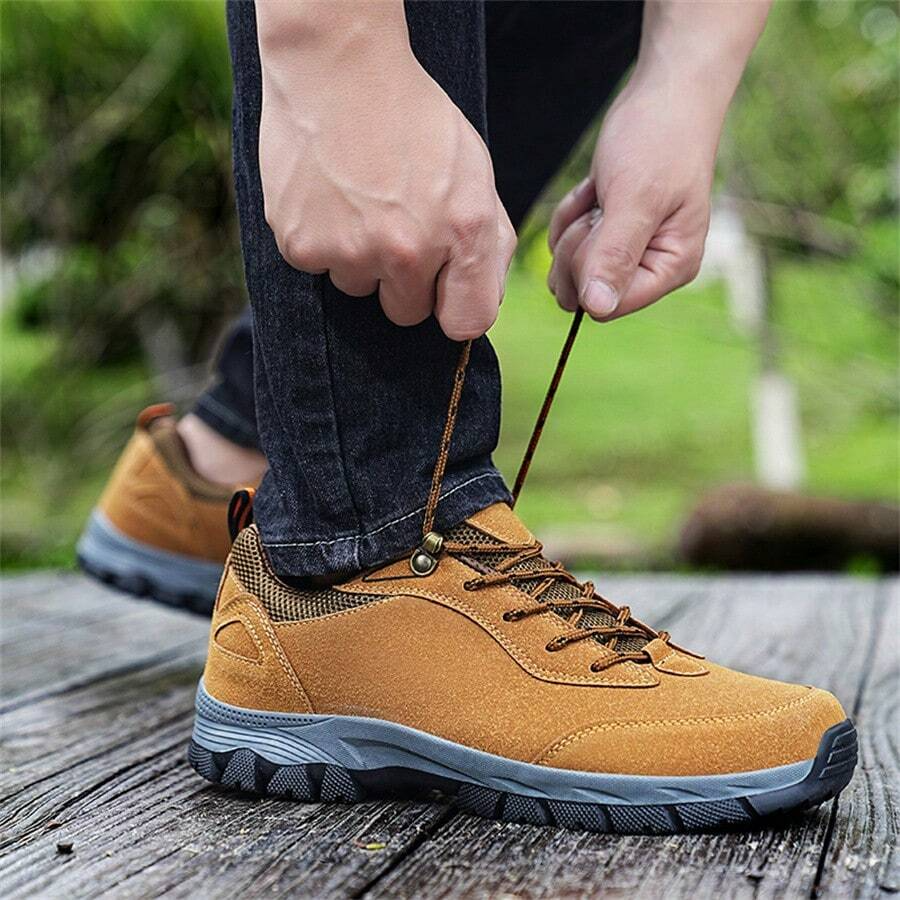 Men's Lightweight Non-Slip Suede Leather Outdoor Shoes,Comfy Orthopedic Walking Shoes - 4004