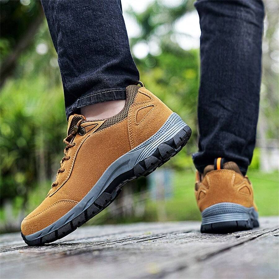 Men's Lightweight Non-Slip Suede Leather Outdoor Shoes,Comfy Orthopedic Walking Shoes - 4004