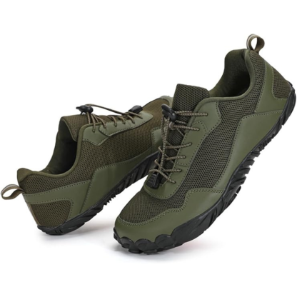 Men's Mesh Drawstring Trail Running Shoes Slip On Wide Toe Box Minimalist Training Shoes Casual Anti-Slip Lightweight Walking Hiking Shoes