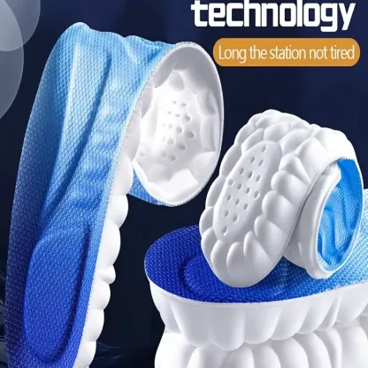 1pair 4D Sport Insoles, Soft Breathable High-elasticity Shoe Cushions, Shock Absorption Shoe Pads