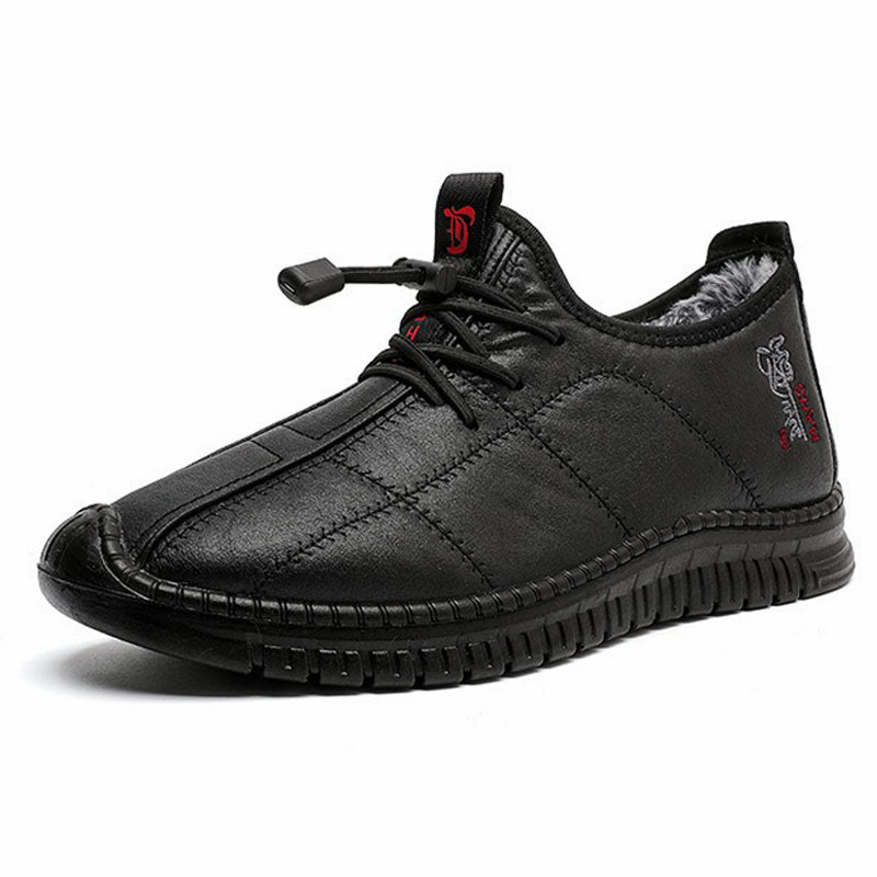 🔥On This Week Sale 70% OFF🔥 Men's Winter Warm Fleece-Lined Slip-On Walking Shoes - Non-Slip, Thick Sole for Comfort, Casual Style in Solid Colors  - W011