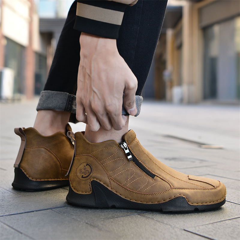 🏃👟48% OFF !!!⏱️Last Hour!!🔥Clearance!!!🔥Men's Spring/Summer Essential High-Top Lightweight Side Zipper Hiking Tooling Boots2