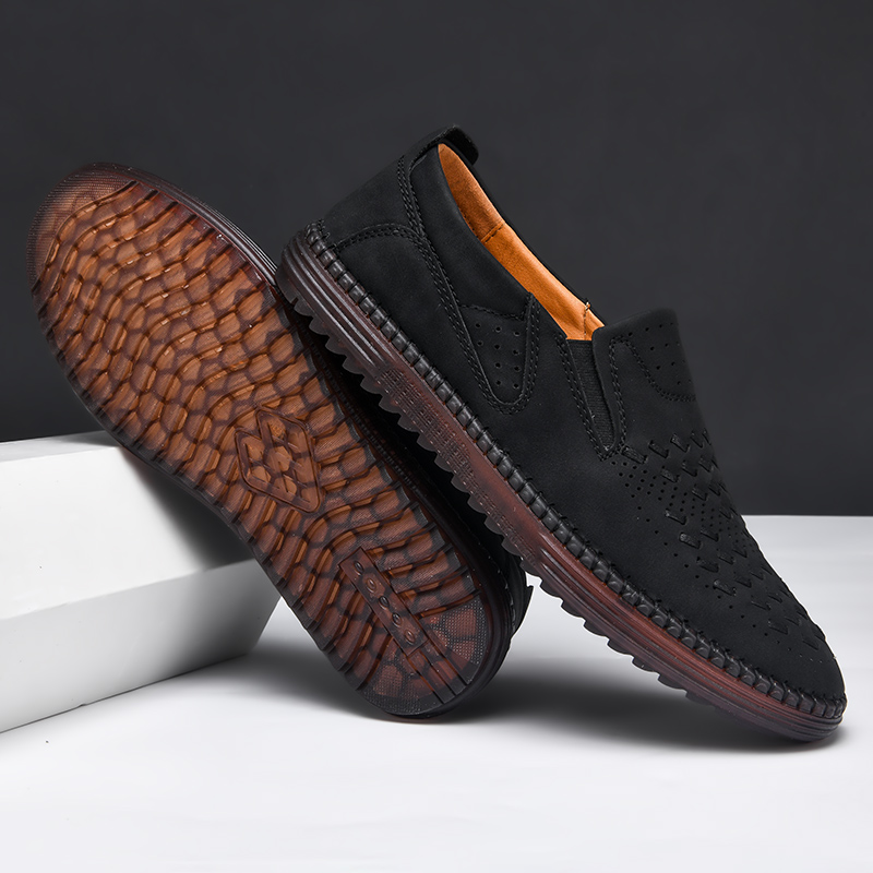 Men's Genuine Leather Loafer Shoes Slip On Soft Business Driving Shoes