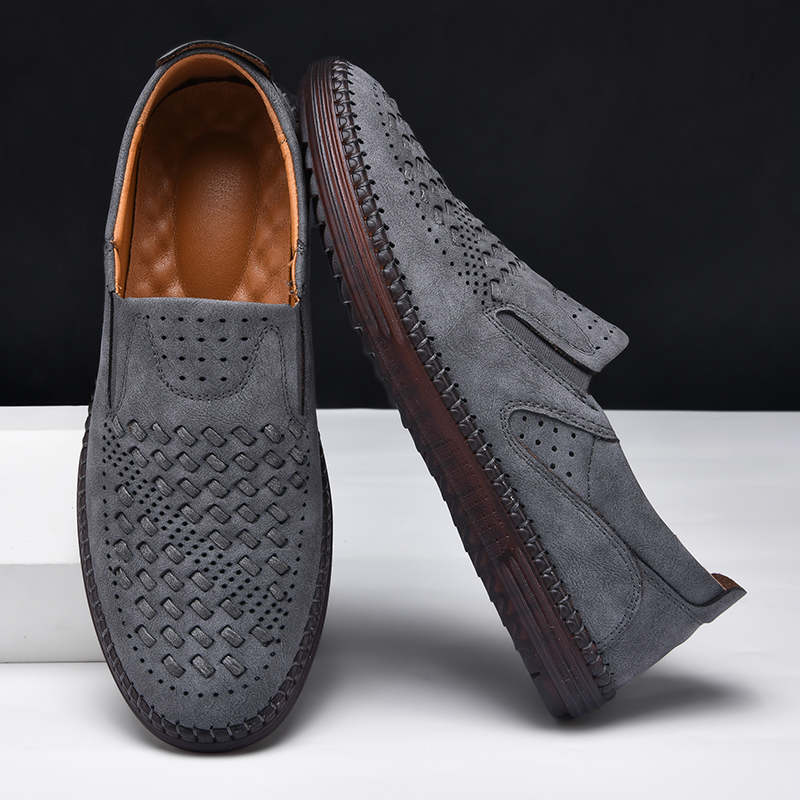 Men's Genuine Leather Loafer Shoes Slip On Soft Business Driving Shoes