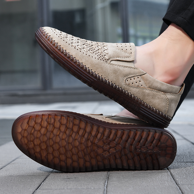 Men's Genuine Leather Loafer Shoes Slip On Soft Business Driving Shoes