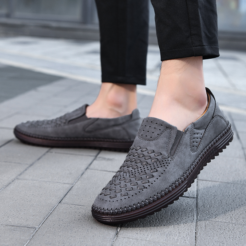 Men's Genuine Leather Loafer Shoes Slip On Soft Business Driving Shoes