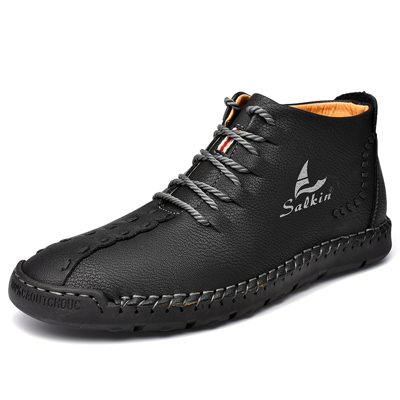 💥Last day deals 70% OFF💥Men's Casual Leather Lightweight Warm Arch Support Non-Slip Driving Boots