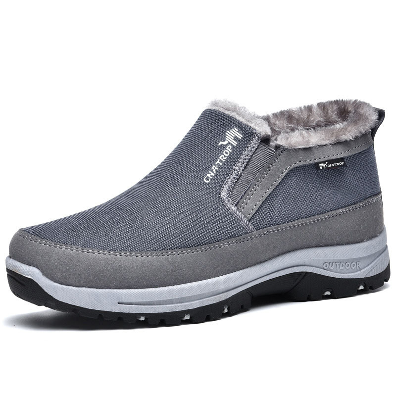 🔥On This Week Sale 70% OFF🔥 Men's Casual Warm Snow Boots, Ankle Height, Fabric Lining, Rubber Sole, Solid Color, Outdoor Footwear - W019