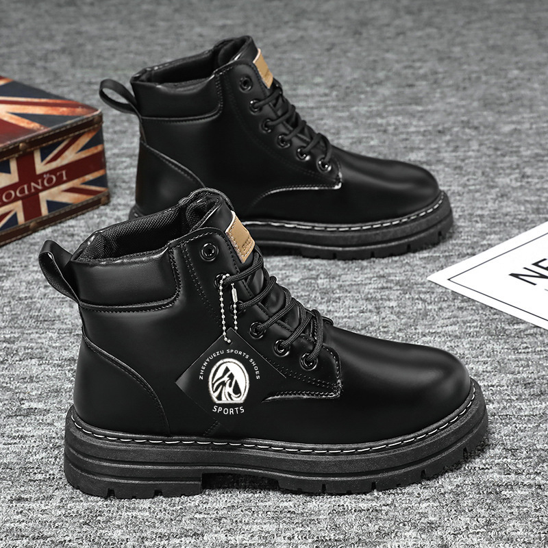 Men's Arch Support Genuine Leather Orthopedic Hiking Combat Boots