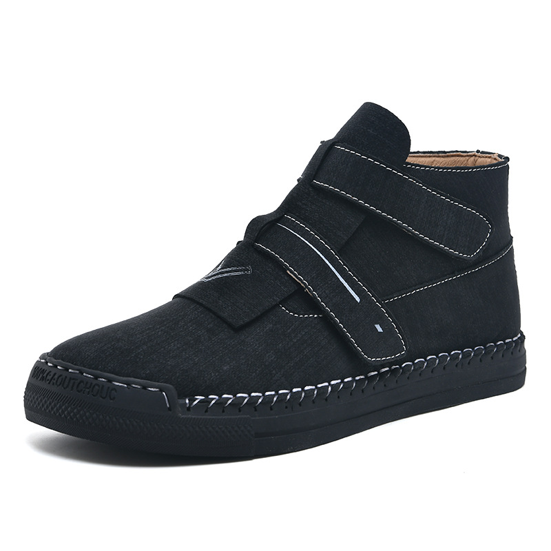 New Comfortable Martin Boots Velcro Mens Boots Handmade Casual Shoes