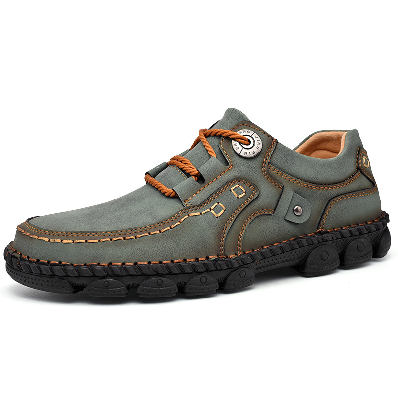 Men's lace up hand sewn business casual shoes