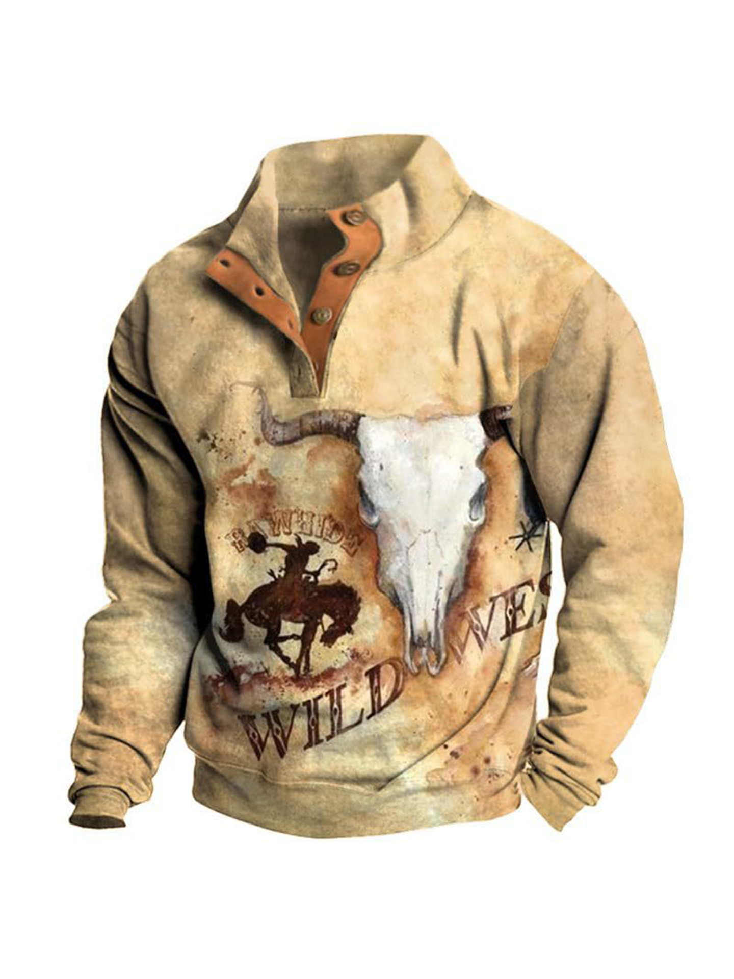 Men's Western Style Casual Pullover Sweatshirt