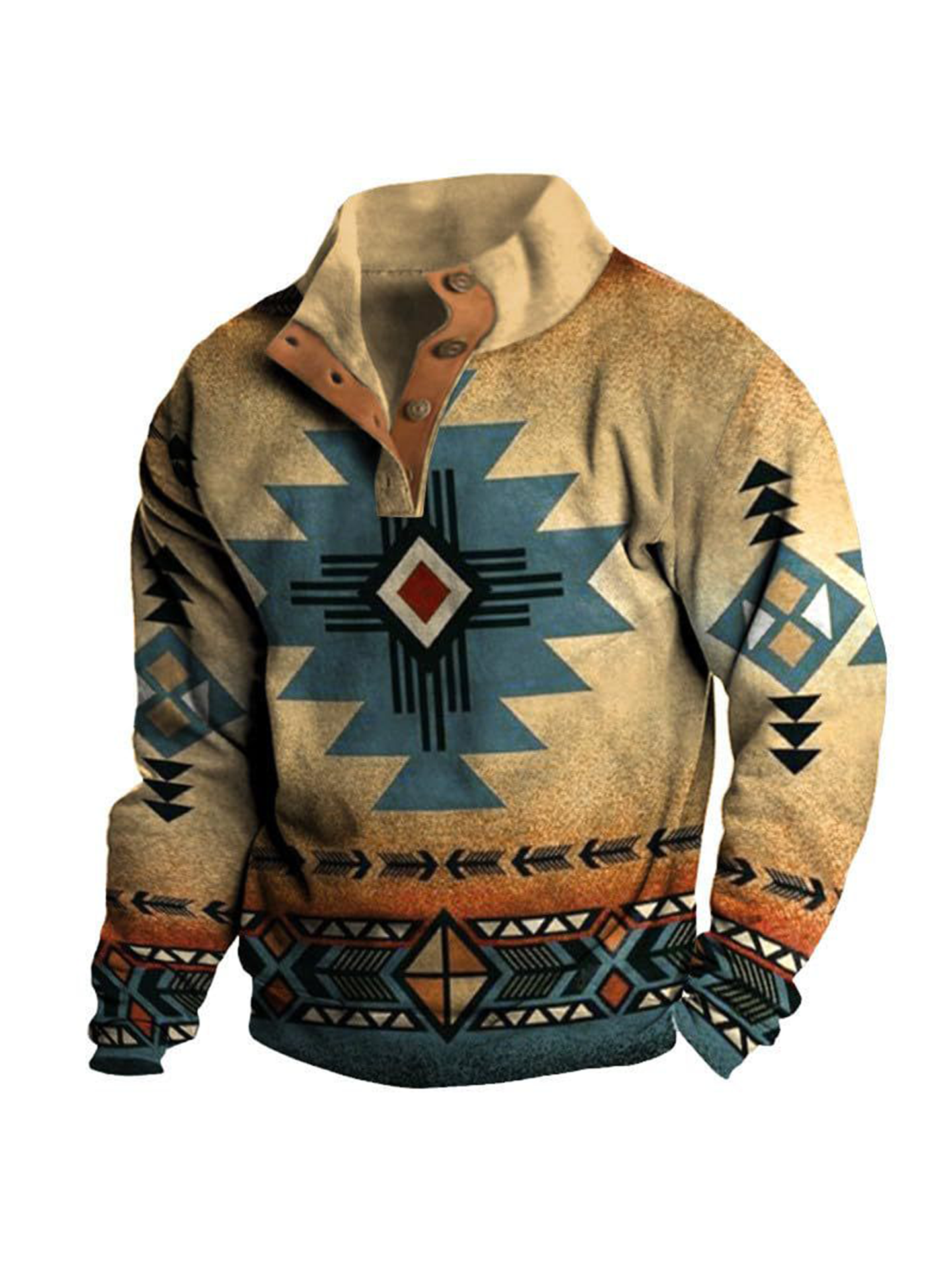 Men's Western Style Casual Pullover Sweatshirt