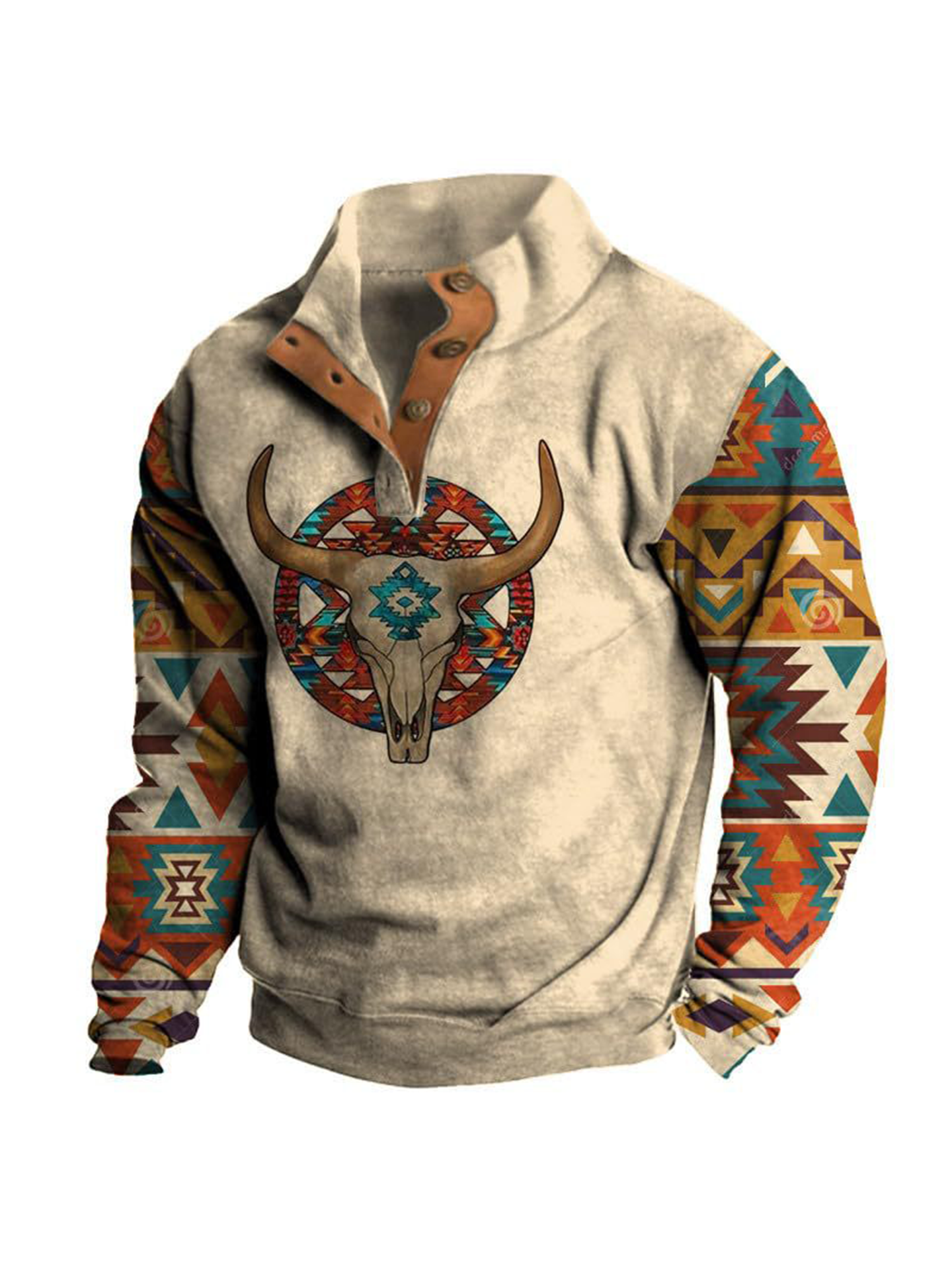 Men's Western Style Casual Pullover Sweatshirt