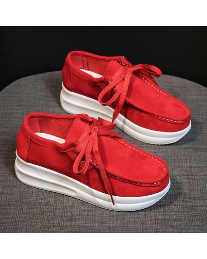 2 ITEMS GET 10% OFF ON EACH PRODUCT - Platform shoes leather suede plush slip on