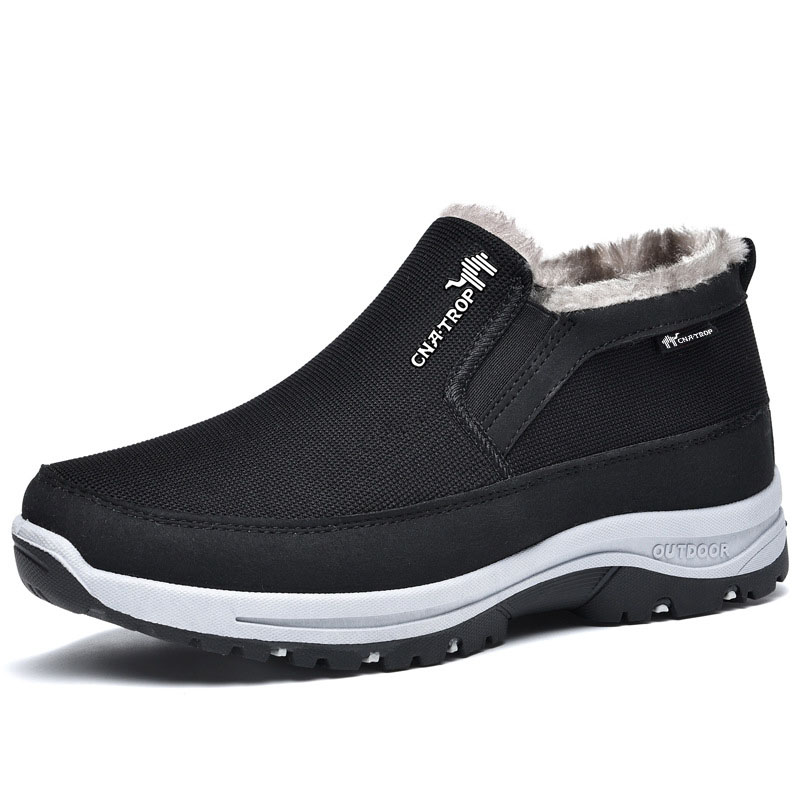 🔥On This Week Sale 70% OFF🔥 Men's Casual Warm Snow Boots, Ankle Height, Fabric Lining, Rubber Sole, Solid Color, Outdoor Footwear - W019