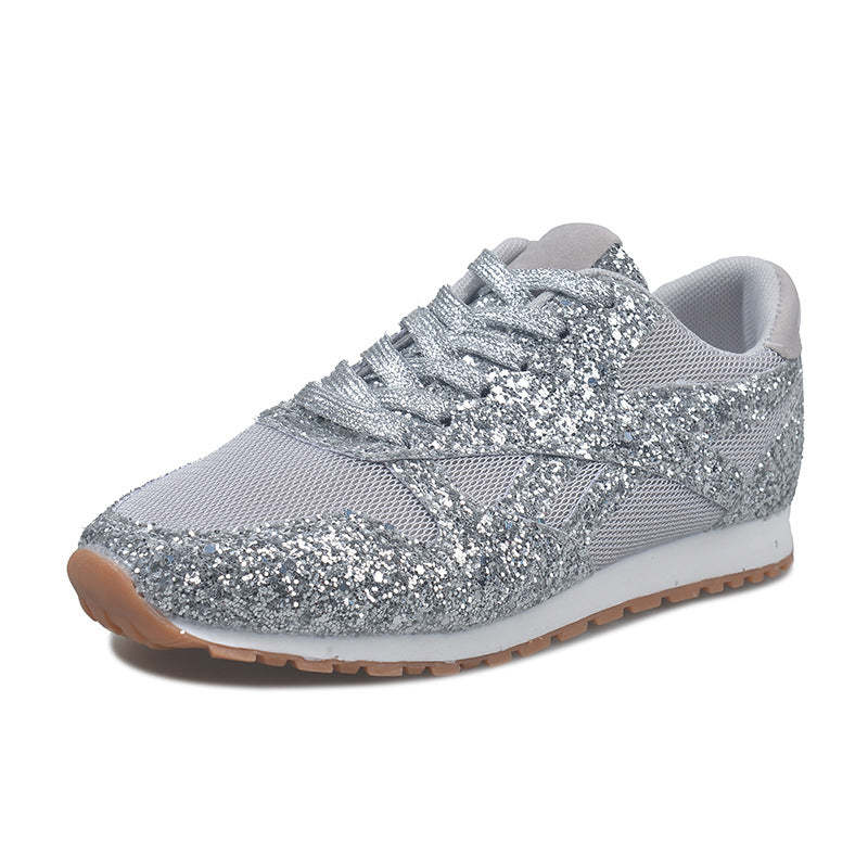 New Flat Mesh Rhinestone Sneakers