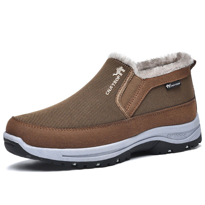 🔥On This Week Sale 70% OFF🔥 Men's Casual Warm Snow Boots, Ankle Height, Fabric Lining, Rubber Sole, Solid Color, Outdoor Footwear - W019