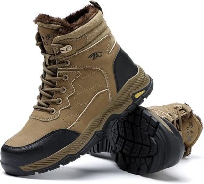 High-top winter warm safety shoes, waterproof and comfortable industrial work shoes, anti-breaking and anti-puncture labor insurance shoes, non-slip sports shoes