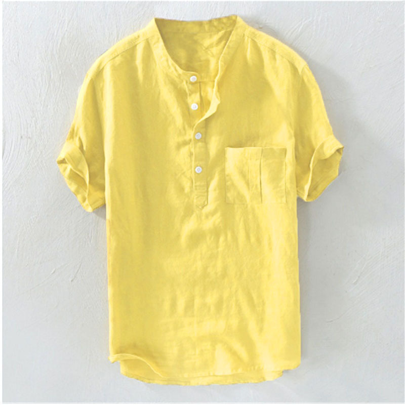 Men's stand collar pullover shirt
