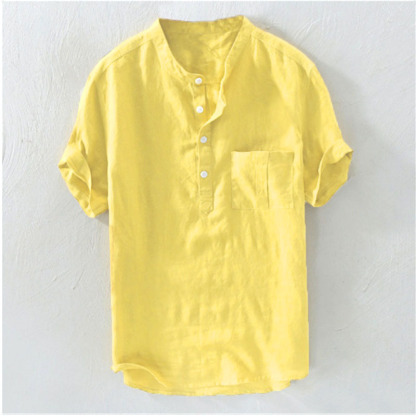 Men's stand collar pullover shirt