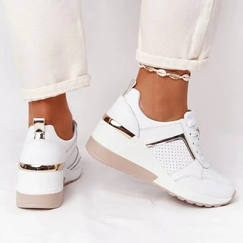 Orthopedic New Women Sneakers Lace-up Wedge Sport Design