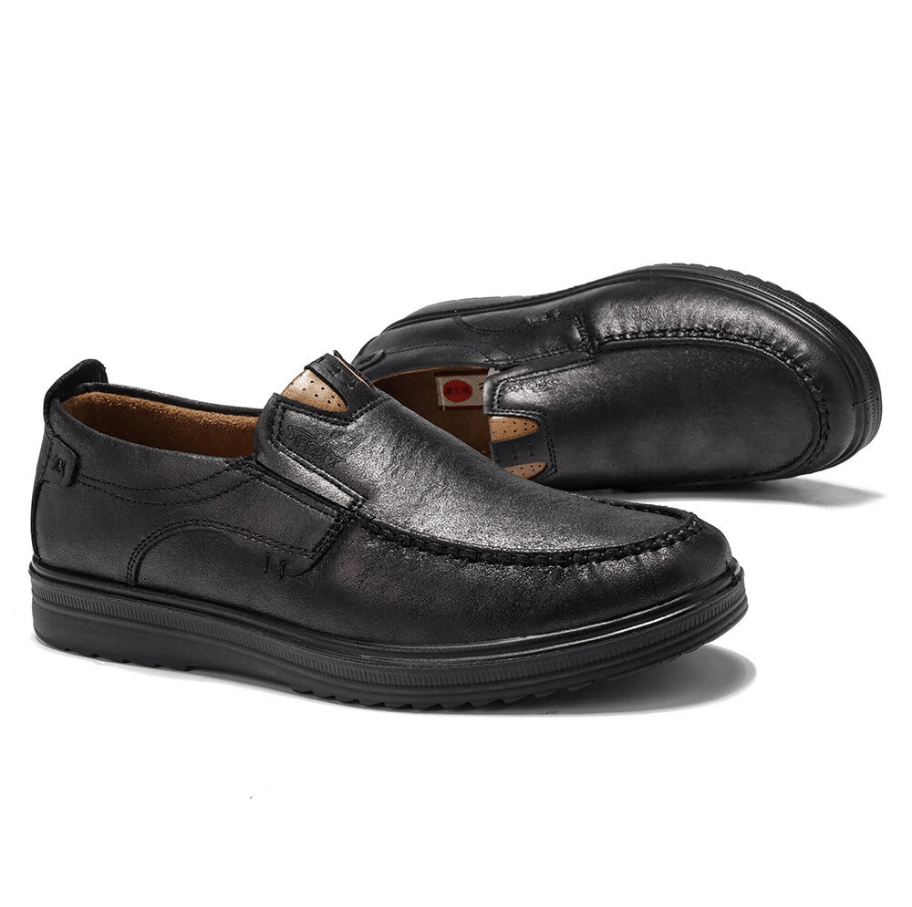Mens Comfy Casual Non-slip Loafers Leather Shoes