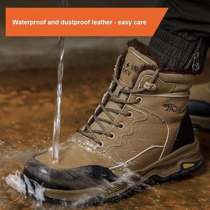 High-top winter warm safety shoes, waterproof and comfortable industrial work shoes, anti-breaking and anti-puncture labor insurance shoes, non-slip sports shoes
