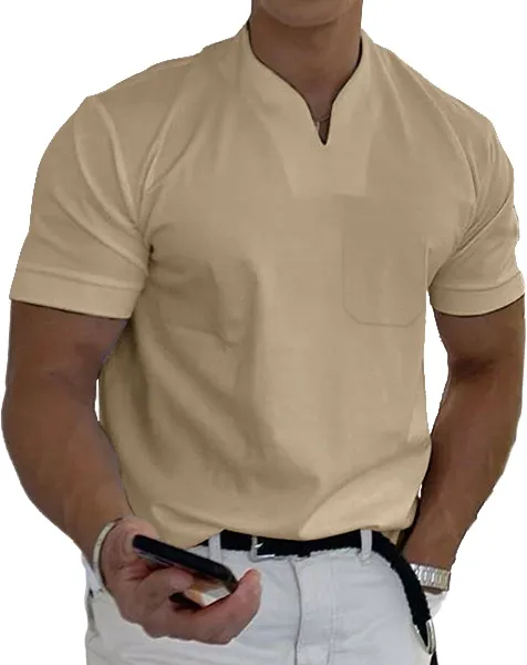 Gentleman business pocket short-sleeved fitness T-shirt