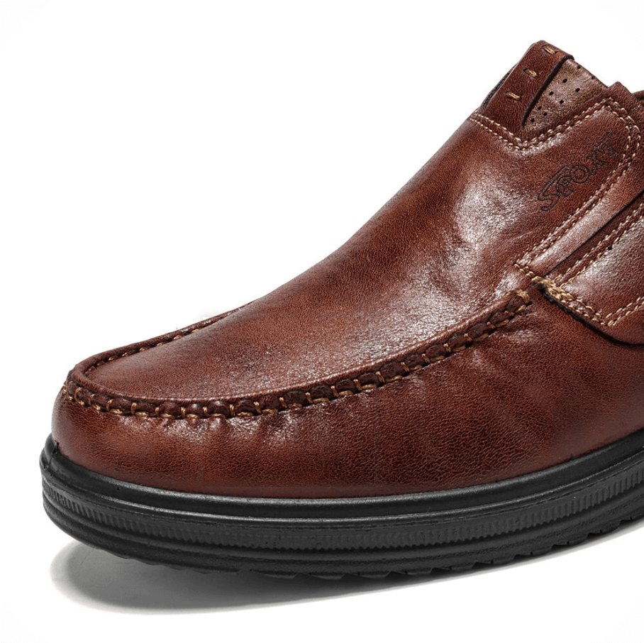 Mens Comfy Casual Non-slip Loafers Leather Shoes