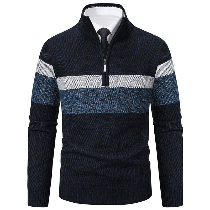 🔥Mid Year Sale 90% Off🔥Manfinity Homme Men Color Block Quarter Zip Thermal Lined Sweater