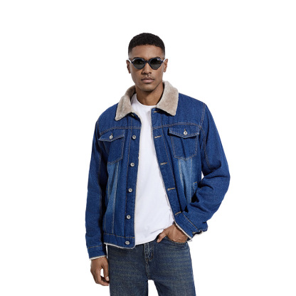Men's Fashion Jacket Casual Padded Denim Jacket