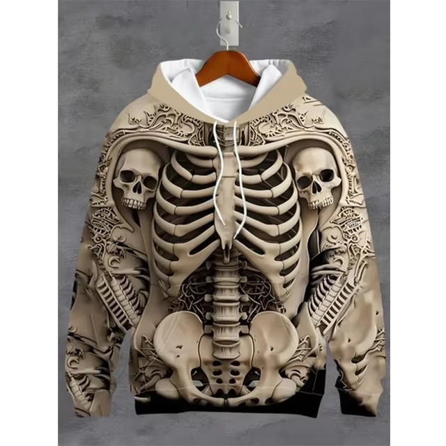 Men's Printed Casual Hoodie Autumn Spring Long Sleeve