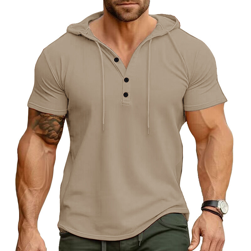 Men's Sports Fitness Hooded Top Men's Casual Sports Shirt Long Sleeve 