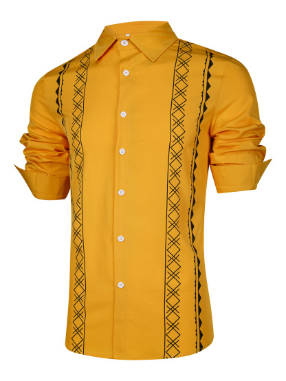 New men's casual shirt with lapel