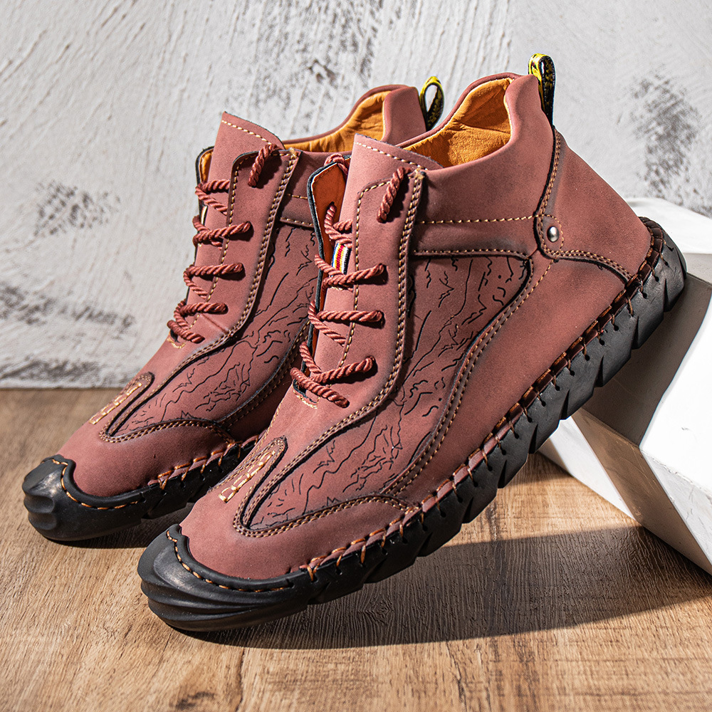 🔥Last Day Promotion 70% OFF🔥Men's Arch Support & Breathable and Light & Non-Slip Square Embroidery Business Casual Shoes - Proven Plantar Fasciitis, Foot and Heel Pain Relief