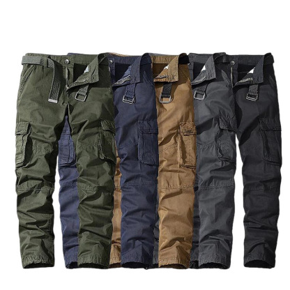 Men's Cargo Pants Cargo Trousers Hiking Pants Multi Pocket Straight Leg Plain Breathable Moisture Wicking Full Length Outdoor Daily Camping & Hiking Fashion Streetwear Black Blue