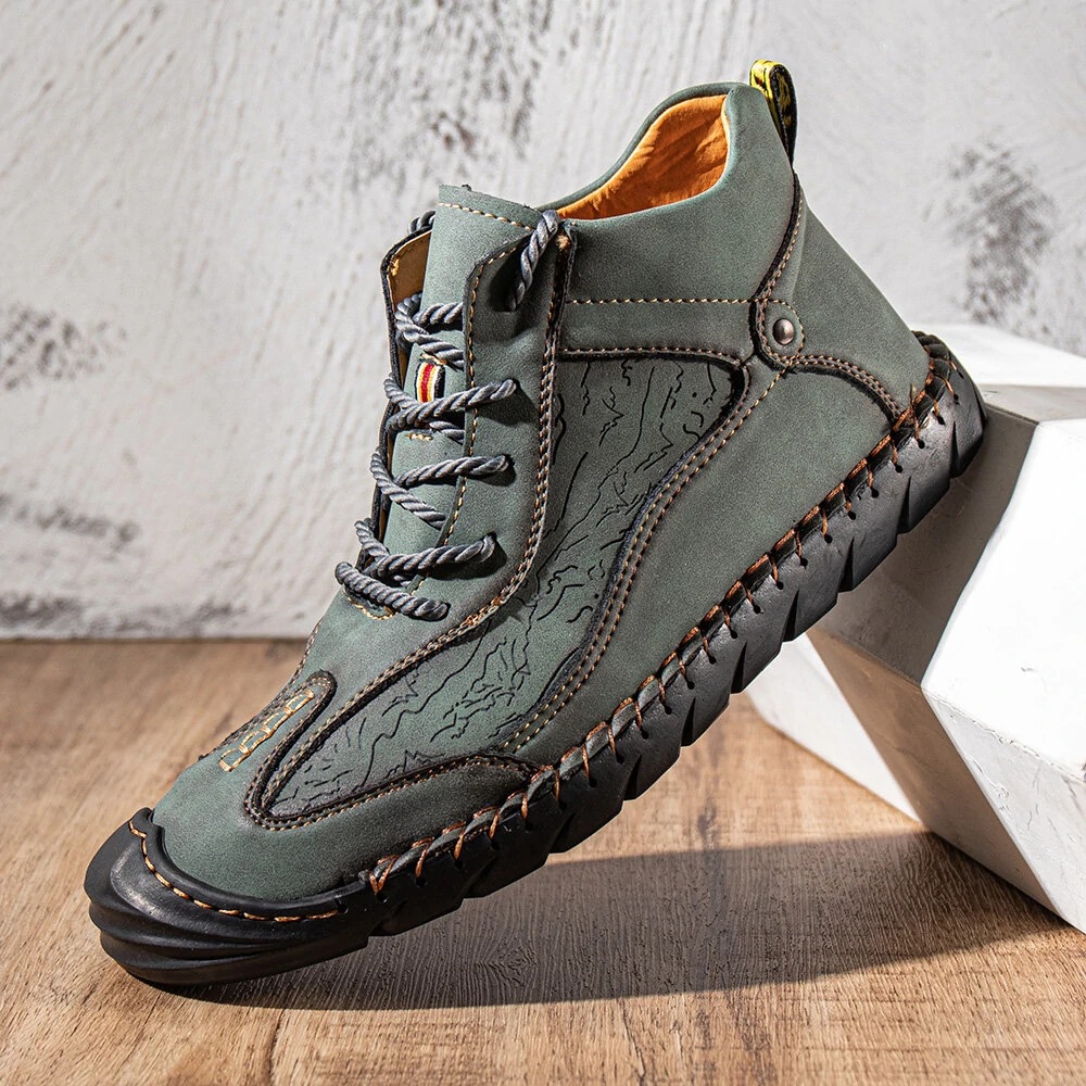 🔥Last Day Promotion 70% OFF🔥Men's Arch Support & Breathable and Light & Non-Slip Square Embroidery Business Casual Shoes - Proven Plantar Fasciitis, Foot and Heel Pain Relief