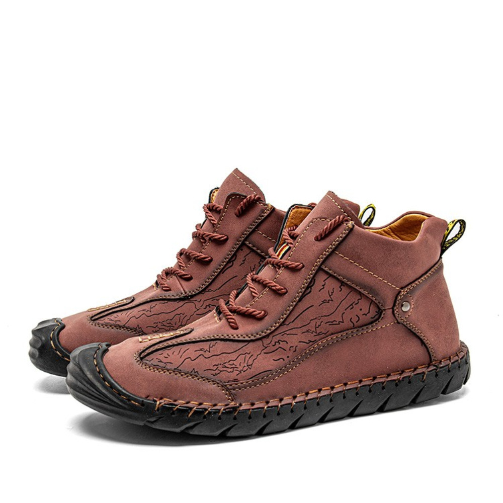 🔥Last Day Promotion 70% OFF🔥Men's Arch Support & Breathable and Light & Non-Slip Square Embroidery Business Casual Shoes - Proven Plantar Fasciitis, Foot and Heel Pain Relief