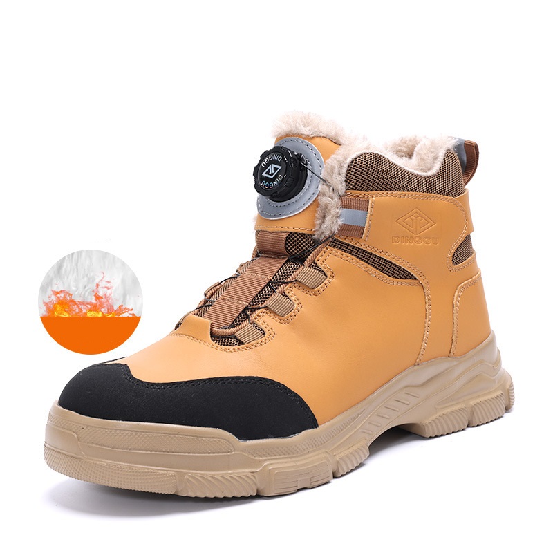 Men's High Top Safety Shoes, Work/Mining/Construction/Outdoor Hiking Shoes, Lightweight Steel Toe, Comfortable 4-Season Work Shoes