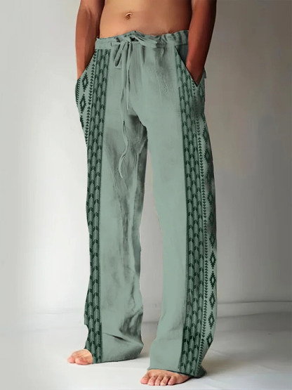 Men's Beach Pants Drawstring Elastic Waist Front Pocket Tiger Pattern Comfortable Soft Casual Everyday Fashion Designer