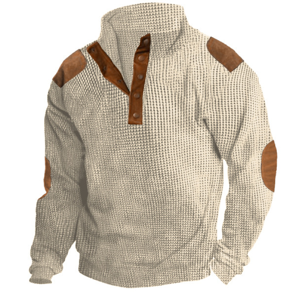 Men's Fashion Outdoor Raglan Sleeves Casual Stand Collar Sweatshirt