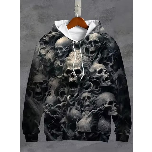 Men's Printed Casual Hoodie Autumn Spring Long Sleeve
