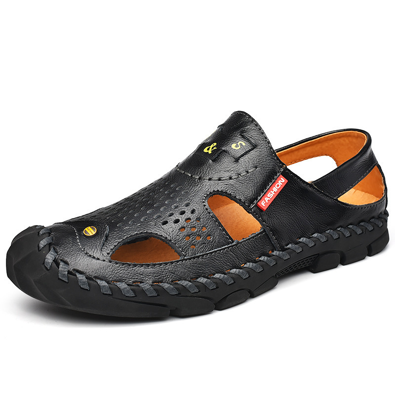 🔥Last Day Promotion 70% OFF🔥Men's Sandals, Durable Handmade Stitching Close Toe Non Slip Shoes For Indoor Outdoor Beach