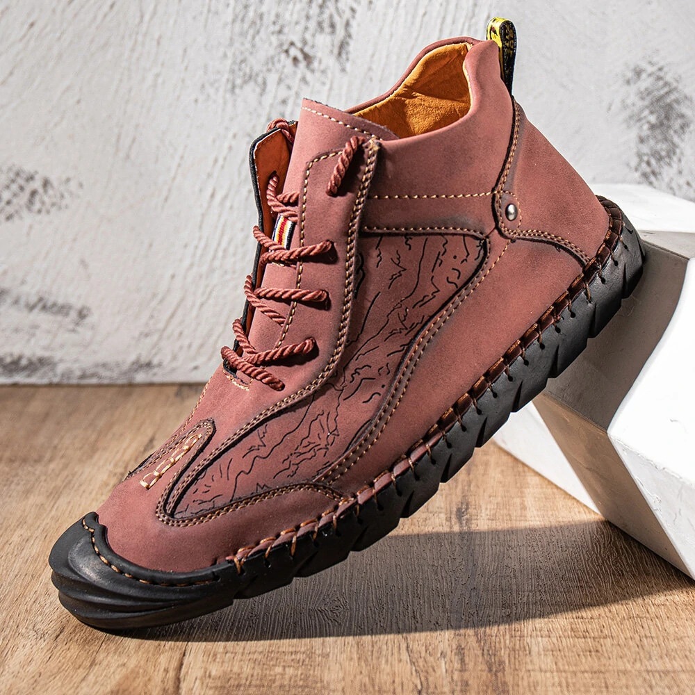 🔥Last Day Promotion 70% OFF🔥Men's Arch Support & Breathable and Light & Non-Slip Square Embroidery Business Casual Shoes - Proven Plantar Fasciitis, Foot and Heel Pain Relief