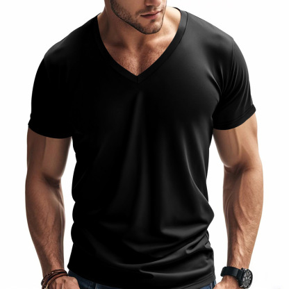 Men's Basic Cotton Short Sleeve Shirt