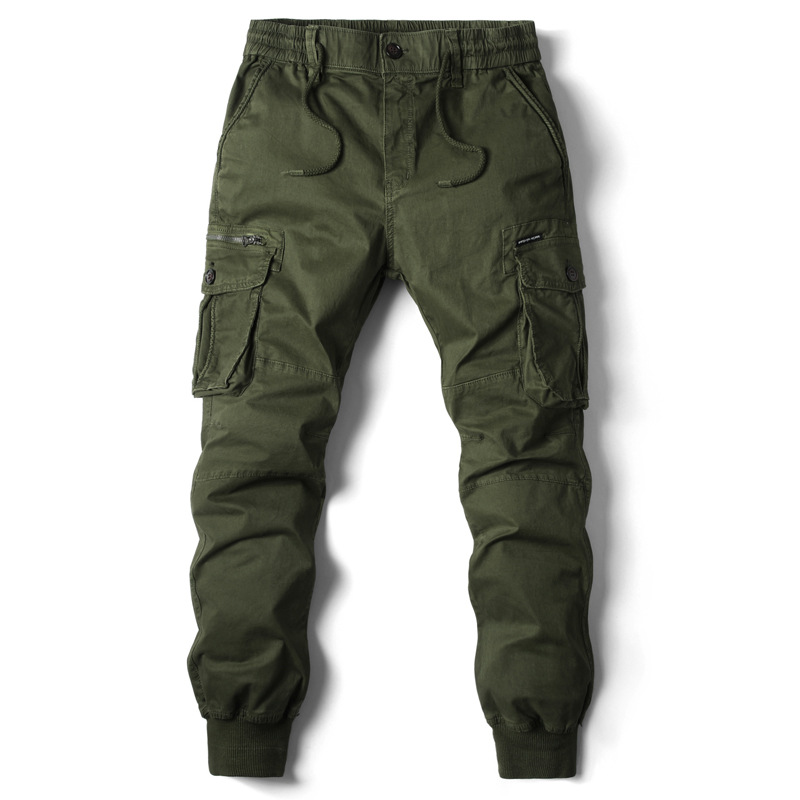 Men's Cargo Pants Cargo Trousers Trousers Tactical Drawstring Elastic Waist Multi Pocket Plain Breathable Outdoor Full Length Casual Daily Casual Tactical ArmyGreen Black Micro-elastic