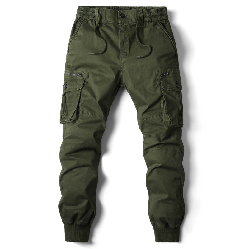 Men's Cargo Pants Cargo Trousers Trousers Tactical Drawstring Elastic Waist Multi Pocket Plain Breathable Outdoor Full Length Casual Daily Casual Tactical ArmyGreen Black Micro-elastic