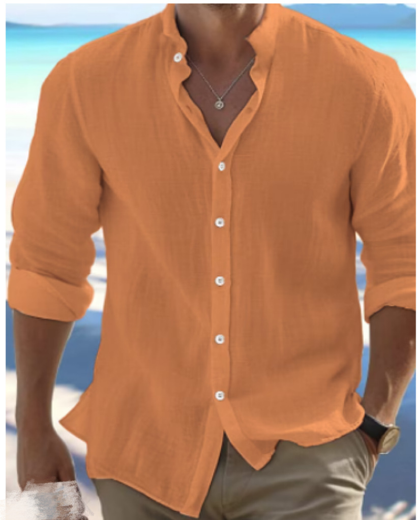 Men's Casual Loose Lapel Long Sleeve Shirt